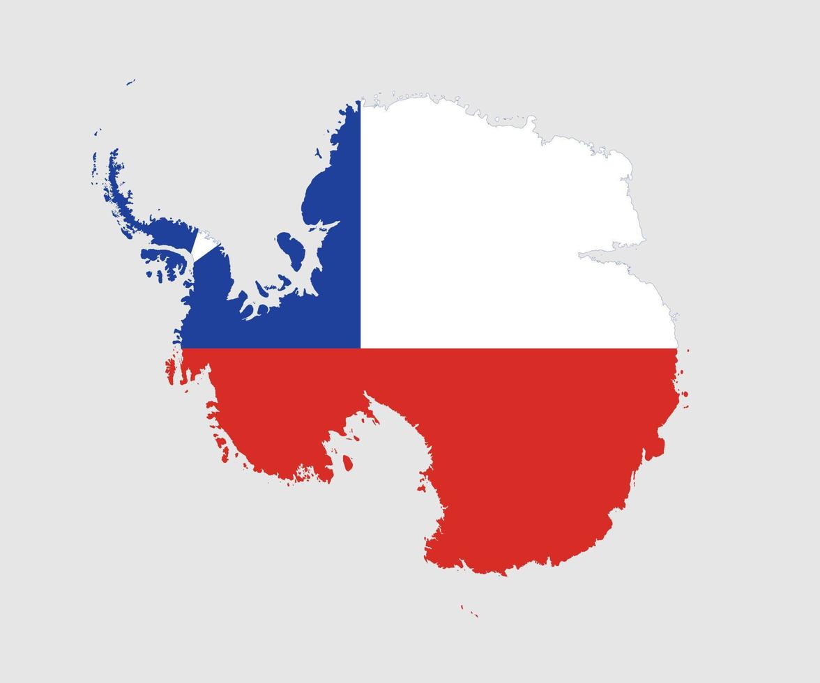 Map and flag of Antarctica vector