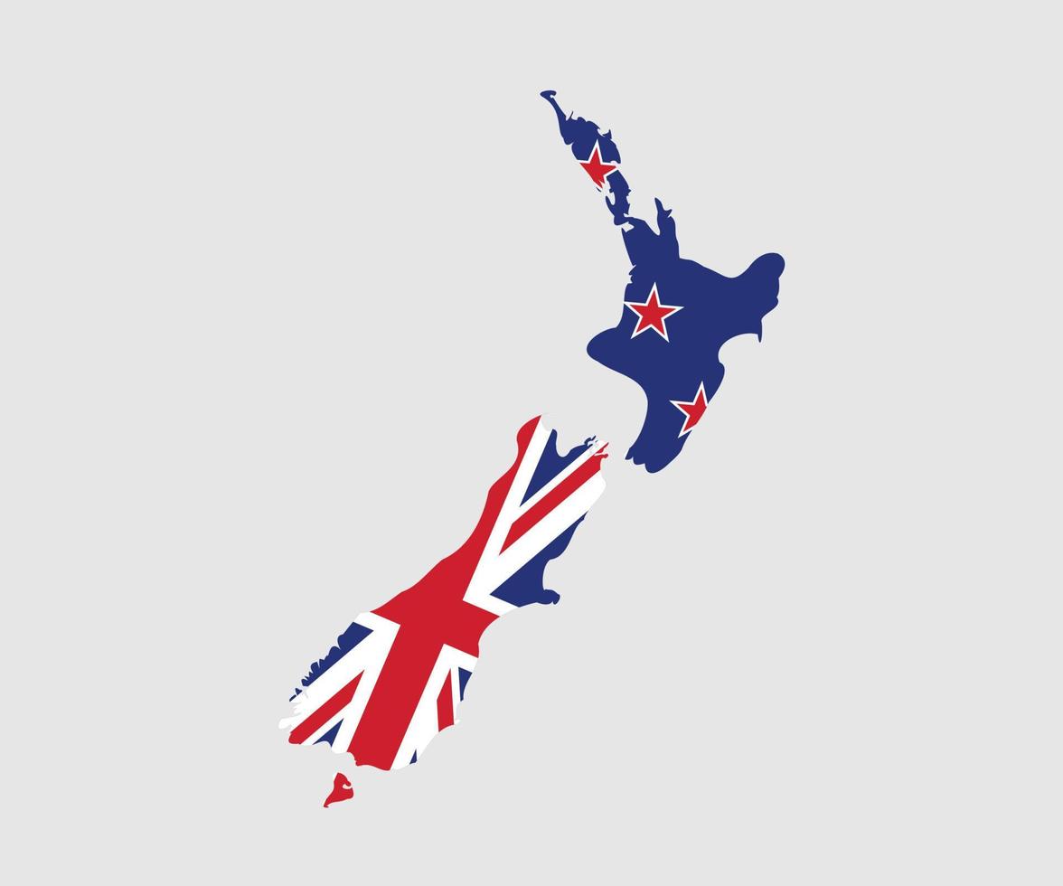 Map and flag of New Zealand vector
