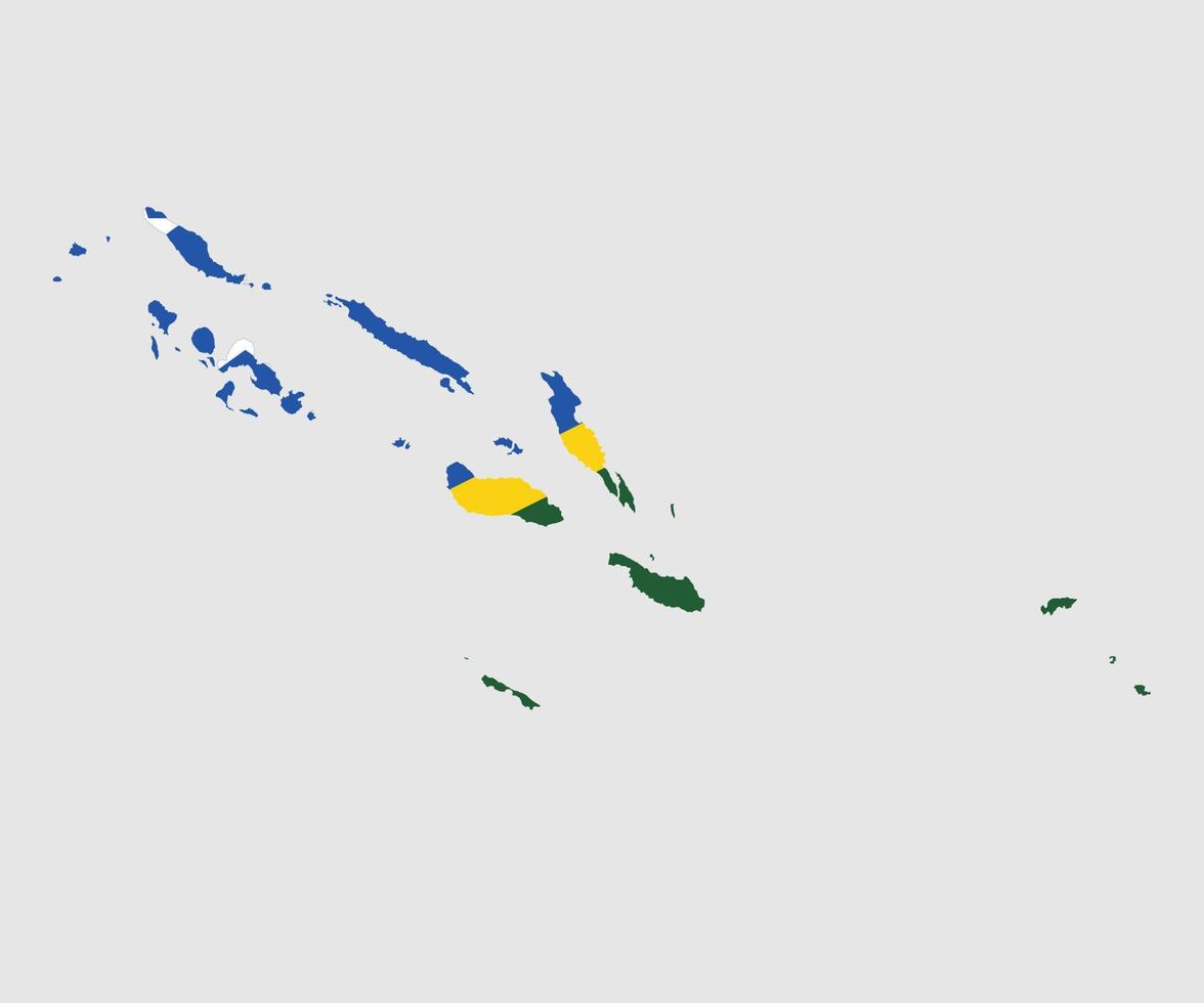 mapa y bandera de las islas salomón vector