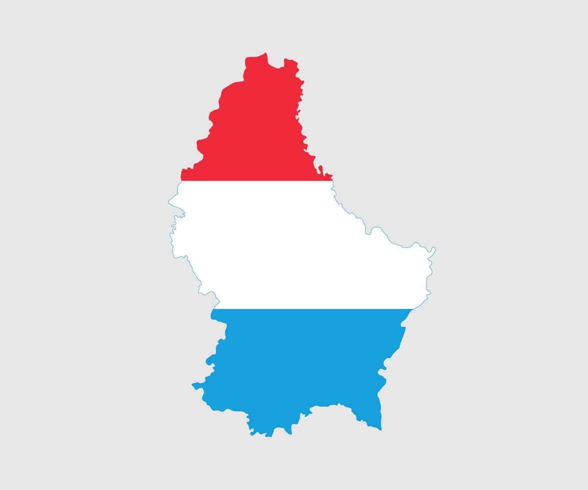 mapa y bandera de luxemburgo vector