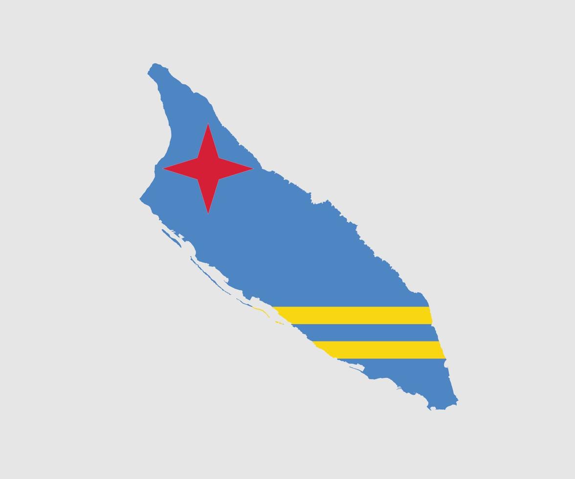 Map and flag of Aruba vector