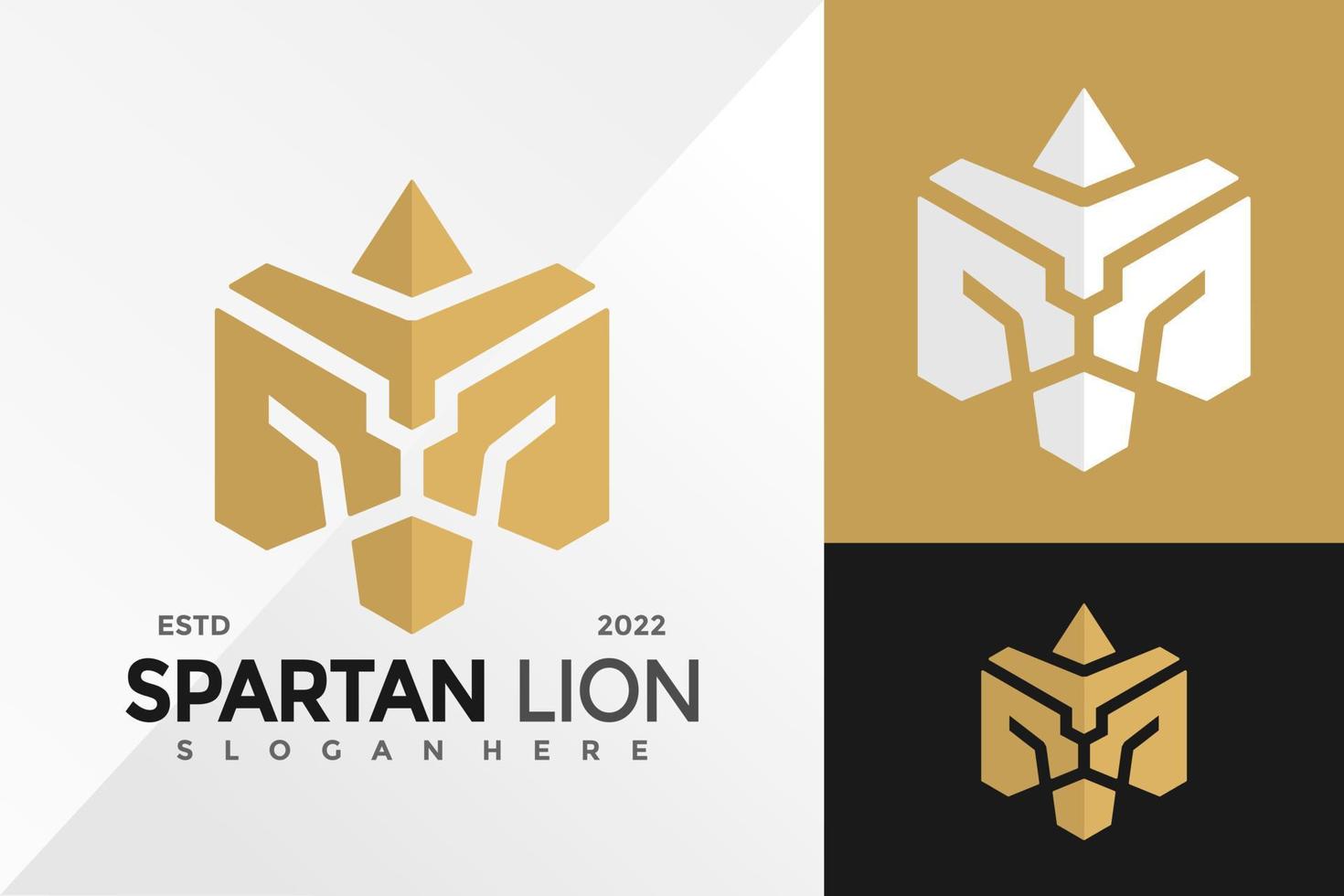 plantilla de ilustración vectorial de diseño de logotipo de león espartano letra m vector