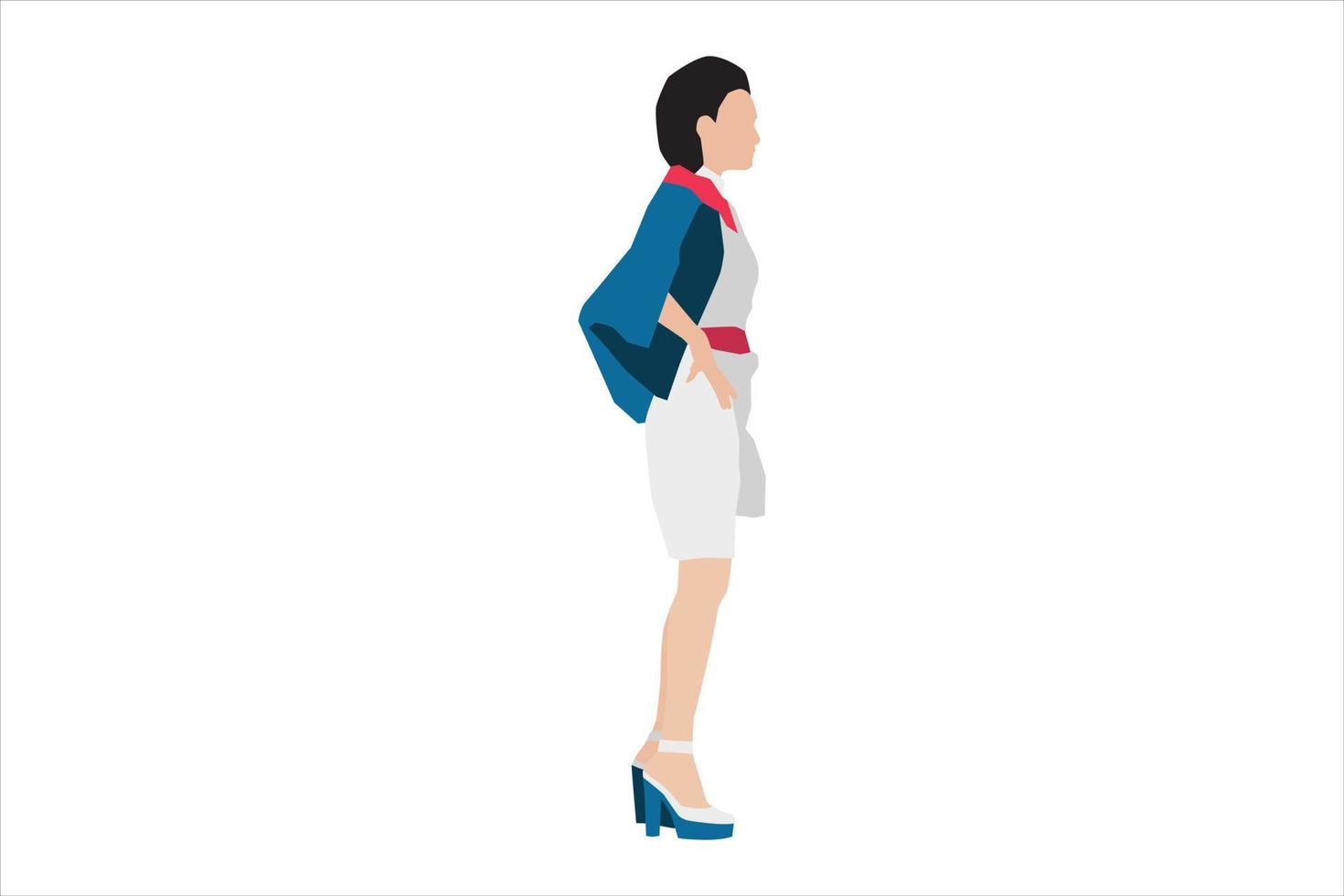 Vector illustration of elegant women posing on the sidewalk