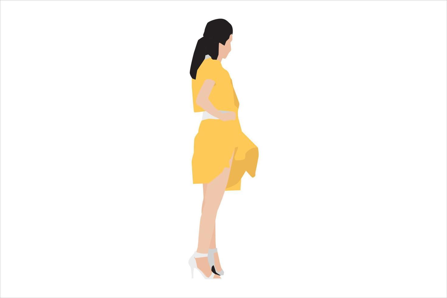 ilustración vectorial de mujeres elegantes posando en la acera vector