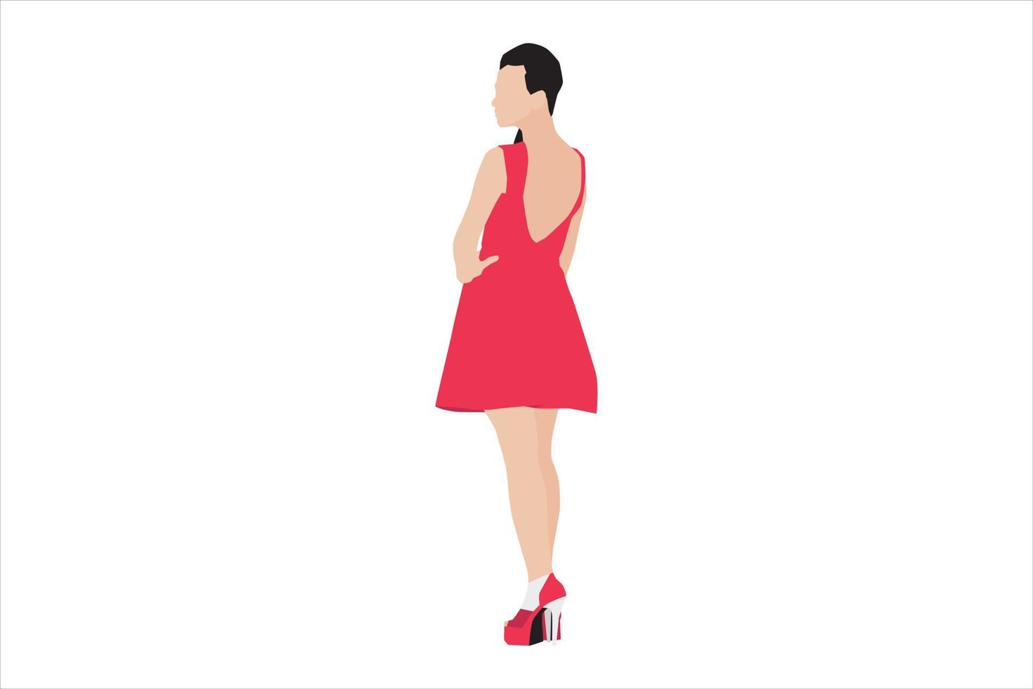 ilustración vectorial de mujeres elegantes posando en la acera vector