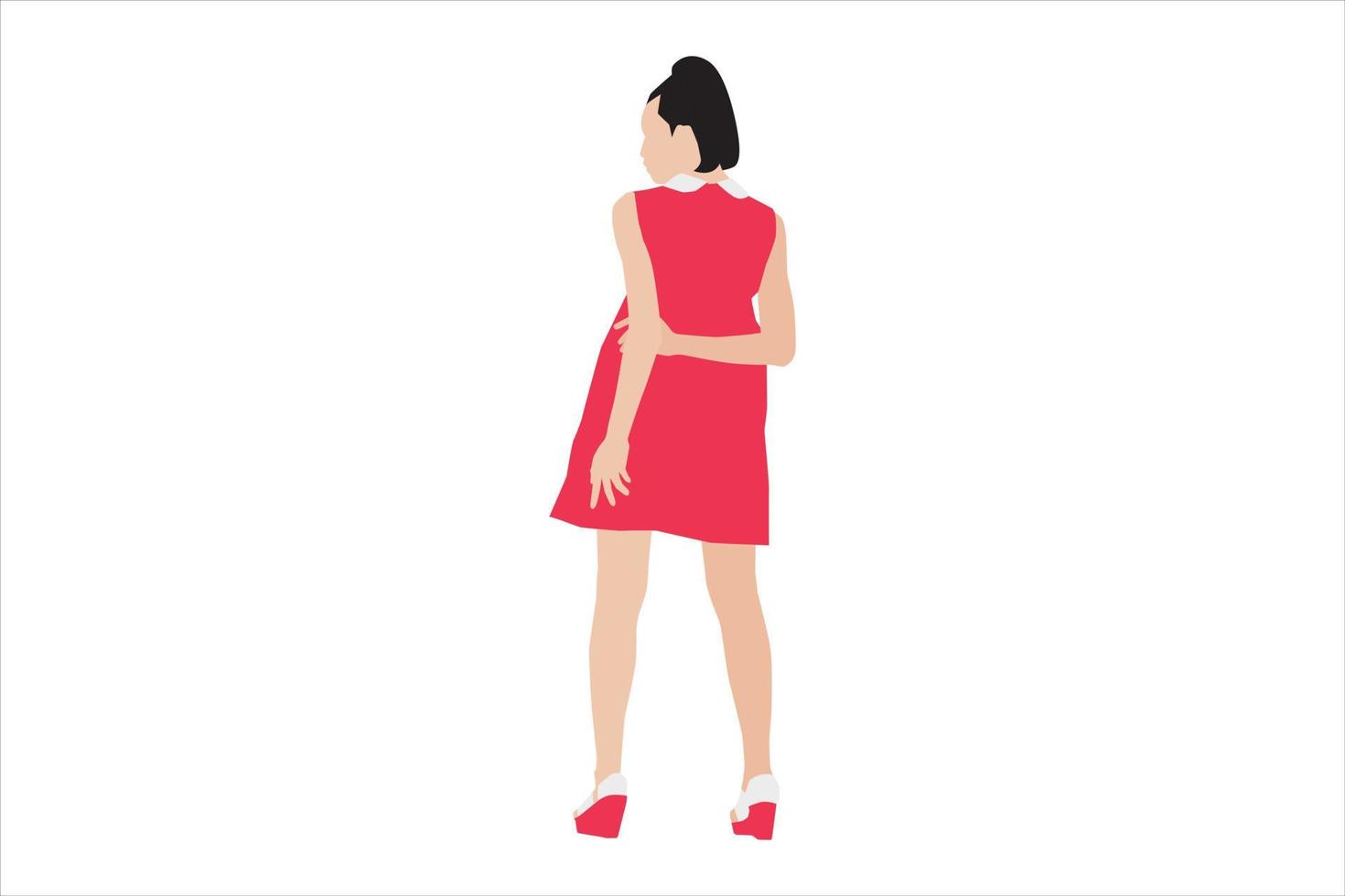 ilustración vectorial de mujeres elegantes posando en la acera vector