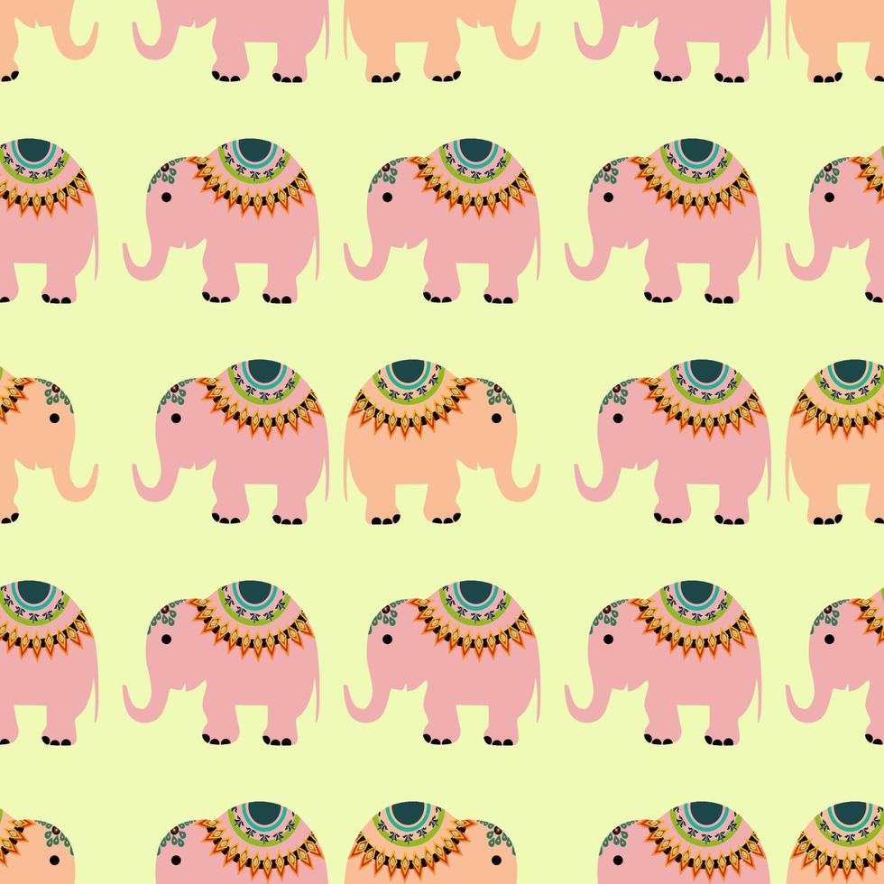 Hand drawn elephant pattern. Colorful cute elephants. Arrange them on a  pastel background. Concept of fabric pattern, wrapping, wallpaper, paper,  children's clothing. Cute fabric pattern. 6689071 Vector Art at Vecteezy