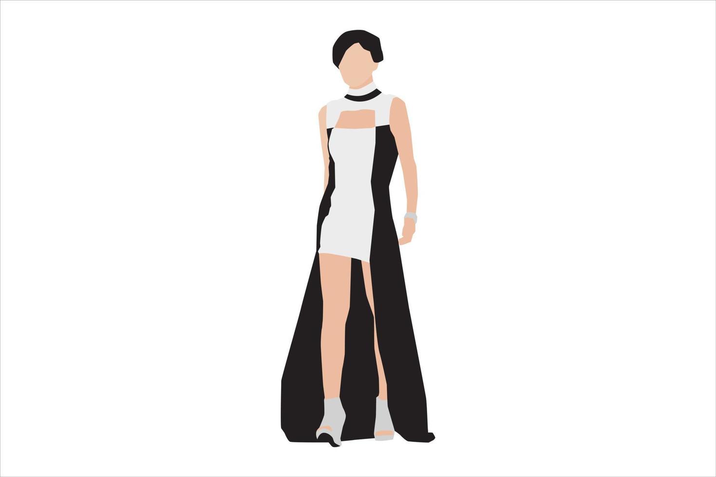 Ilustración vectorial de mujeres elegantes caminando por la acera vector