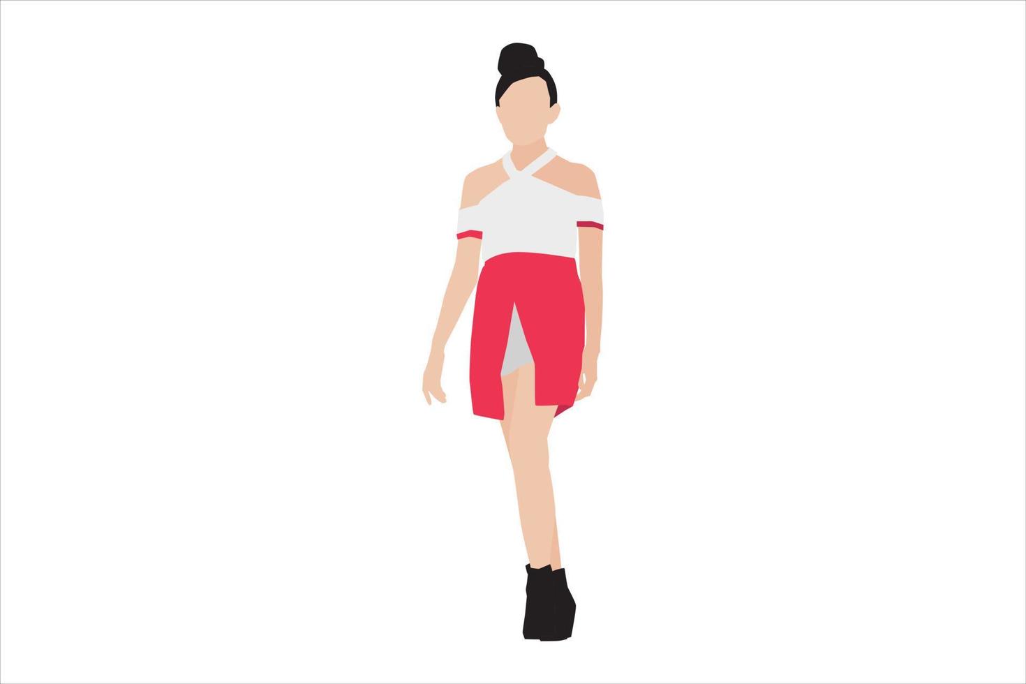 Ilustración vectorial de mujeres elegantes caminando por la acera vector