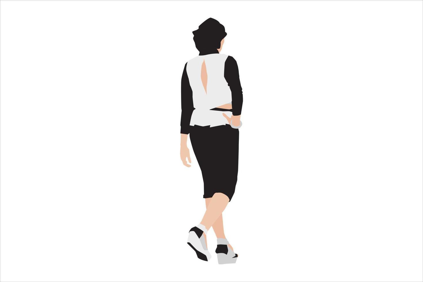 Vector illustration of fashionable women posing on the sidewalk