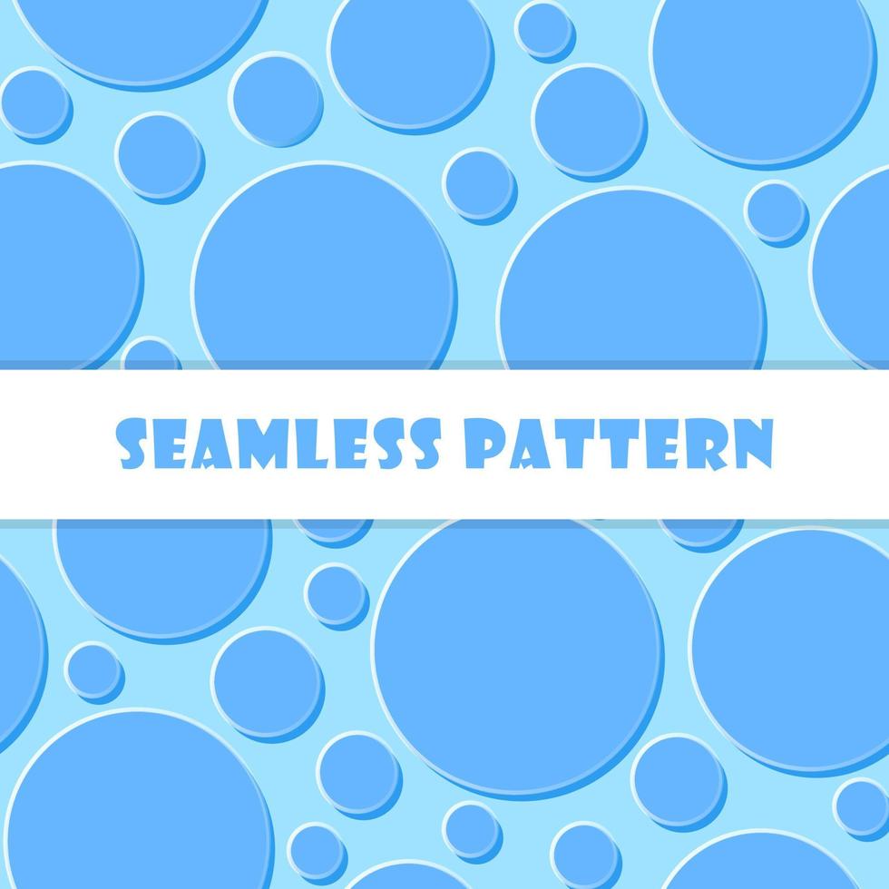 Abstract seamless pattern with blue circle shape, simple vector background, geometric flat print template.
