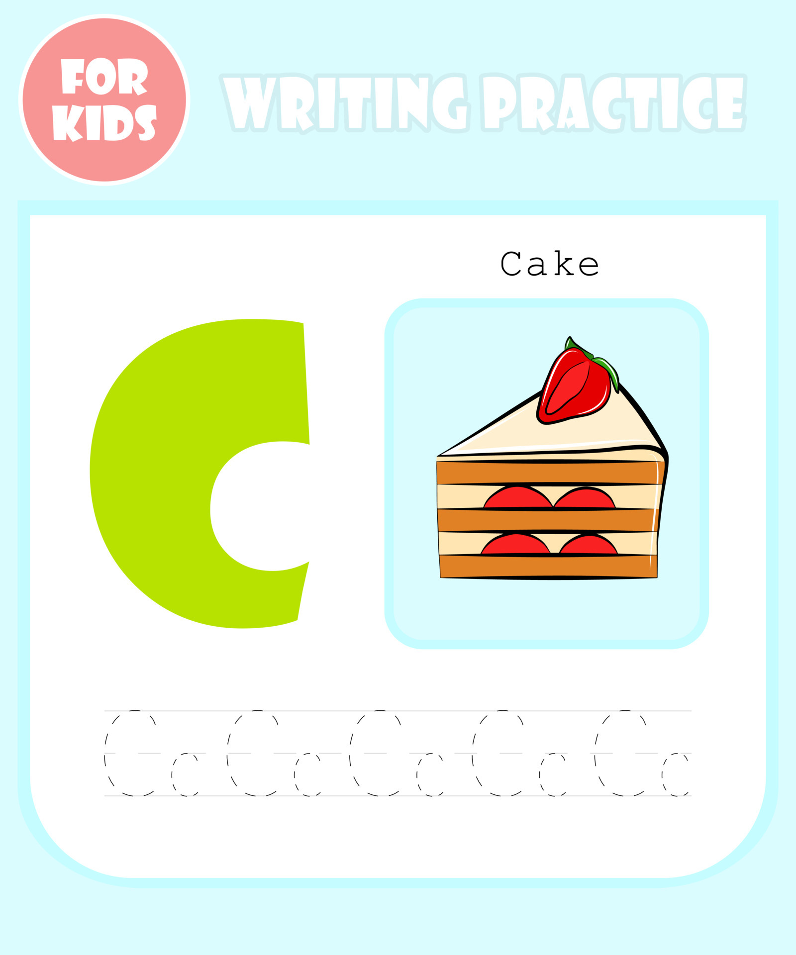 Writing practice book page, vector alphabet cartoon template, education for  kids, preschool learning concept, doodle C letter typographic sign shape  isolated icon, elementary school quiz for children. 6689237 Vector Art at  Vecteezy