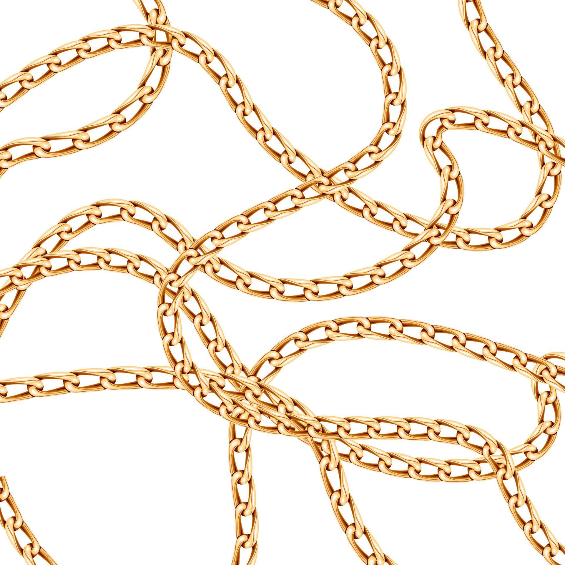 Realistic gold chain vector isolated on white background 6689317 Vector