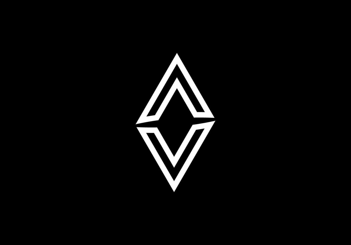 Double black and white triangle vector