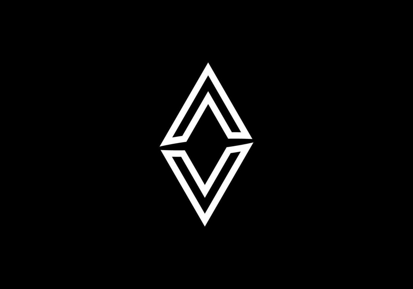 Double black and white triangle vector