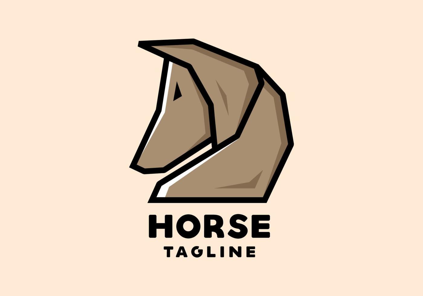 Stiff art style of horse head vector