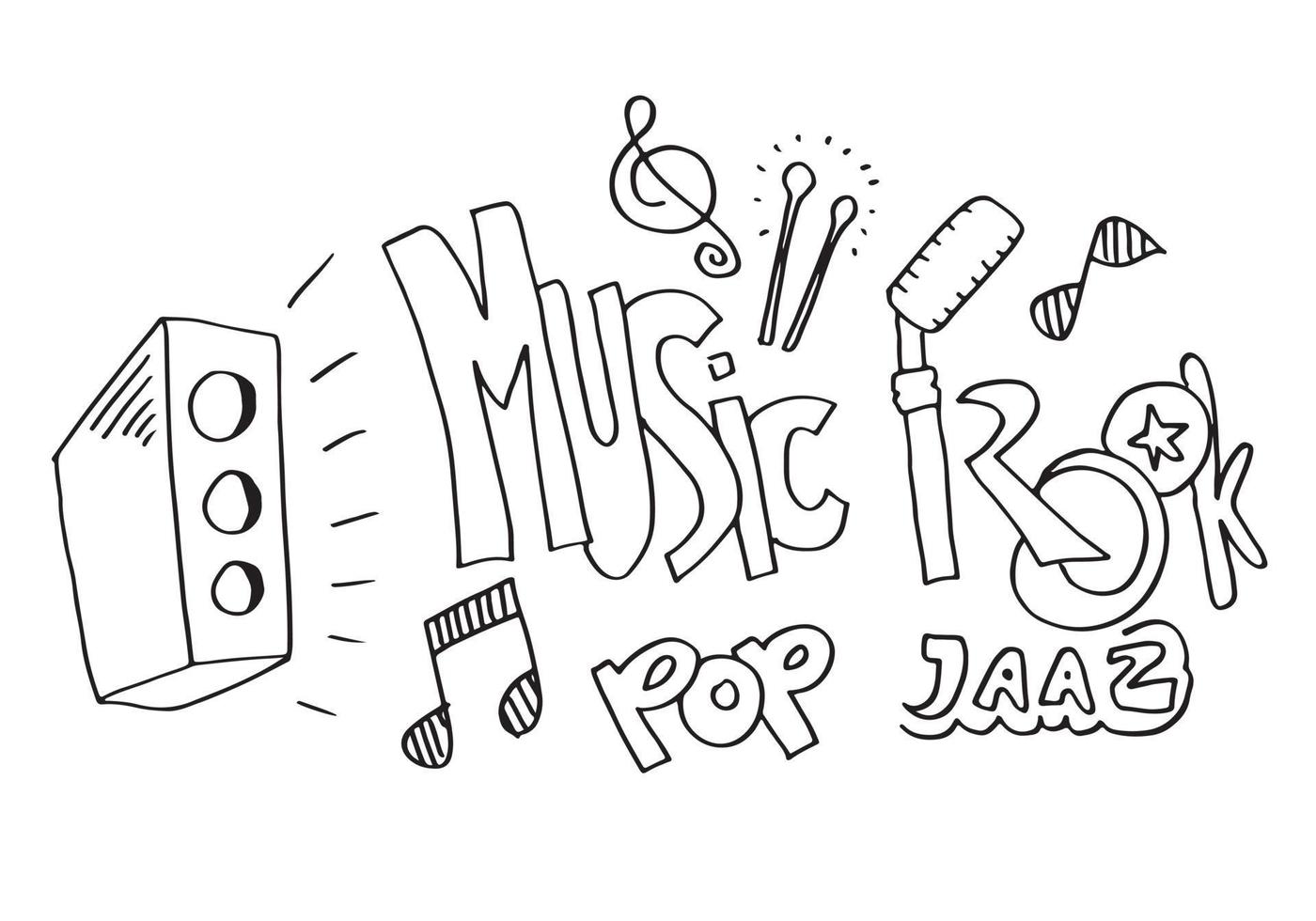 Music Background Hand drawn music set illustration. illustrations of music images, design concept. vector