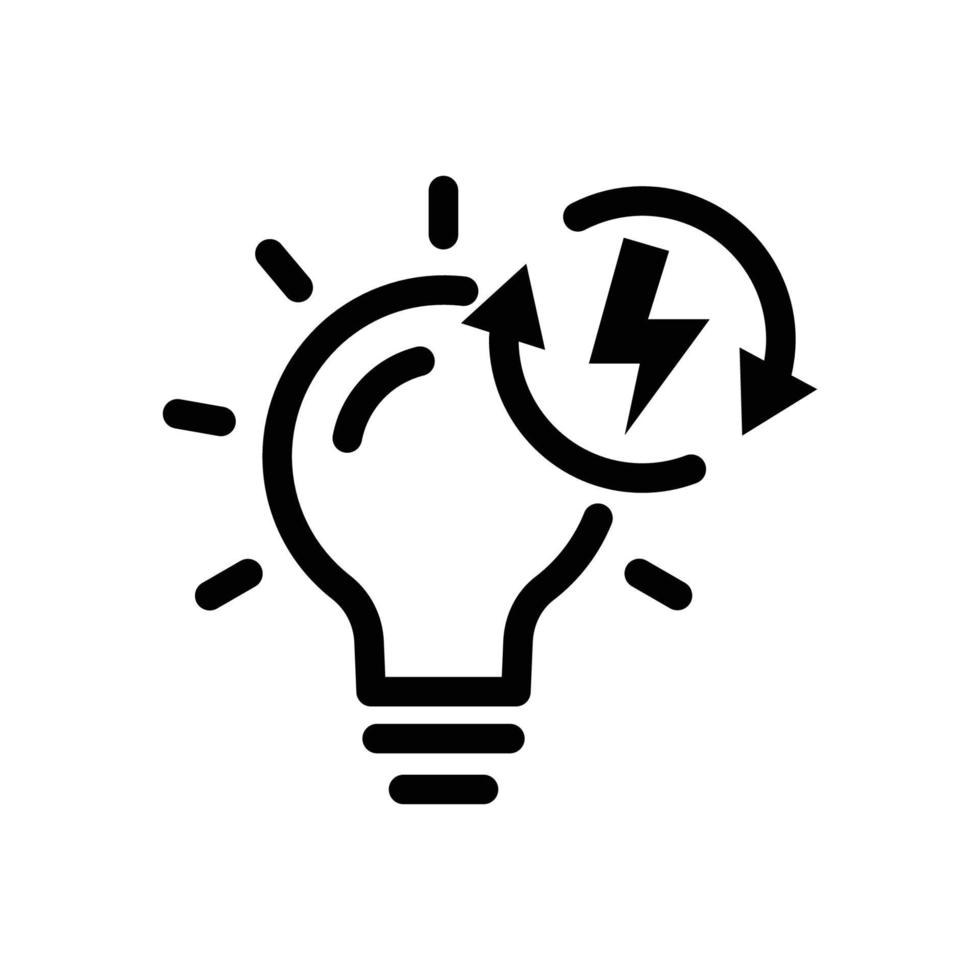 Light bulb with electric in circle. line icon style. suitable for renewable energy icon. simple design editable. Design template vector