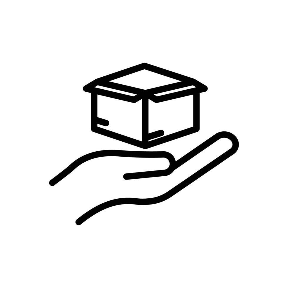 Hand icon with open box. delivery. line icon style. suitable for packaging icon. simple design editable. Design template vector