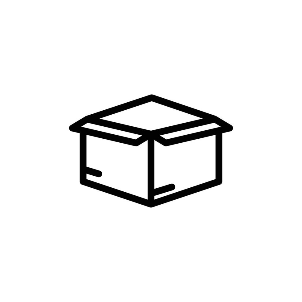 icono de caja abierta. estilo de icono de línea. adecuado para el icono de embalaje. diseño simple editable. vector de plantilla de diseño