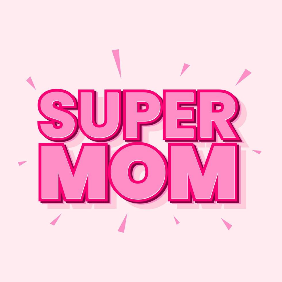 super madre mamá rosa web banner plantilla diseño vector