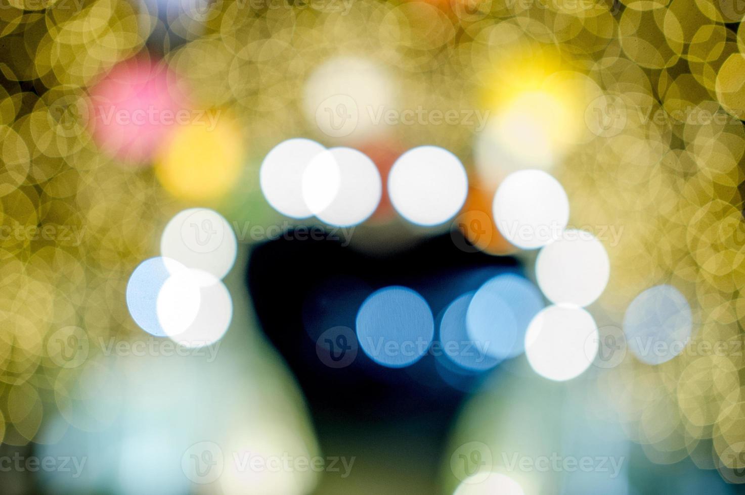 Colorful lights On New Year's Day, Bokeh circle lights, background image with copy space. photo