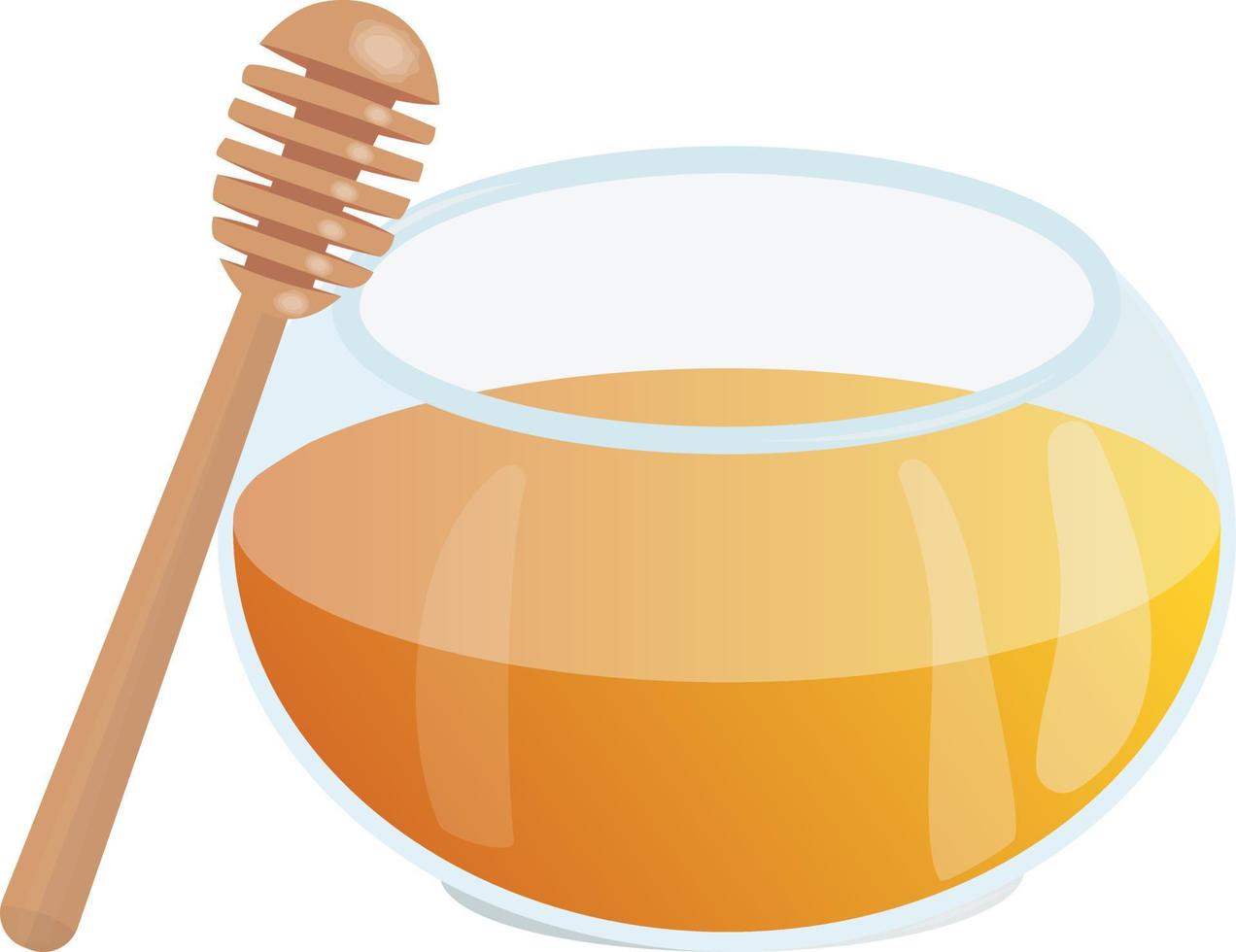 Honey with spoon illustration vector