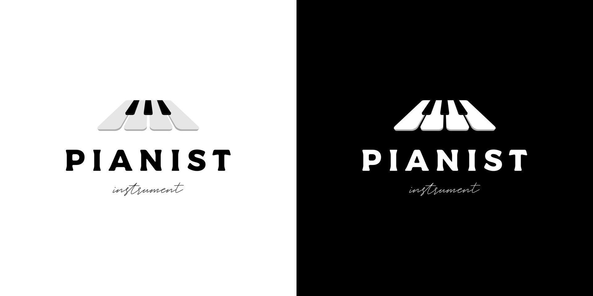 piano tuts music logo design vector