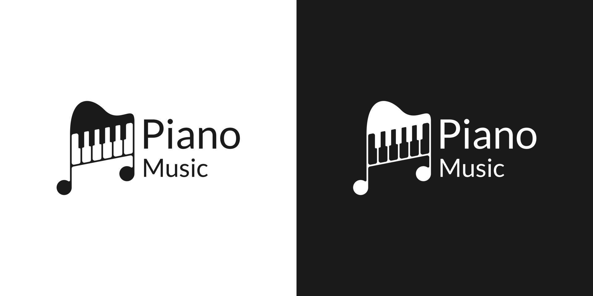 vector de diseño de logotipo de música de piano