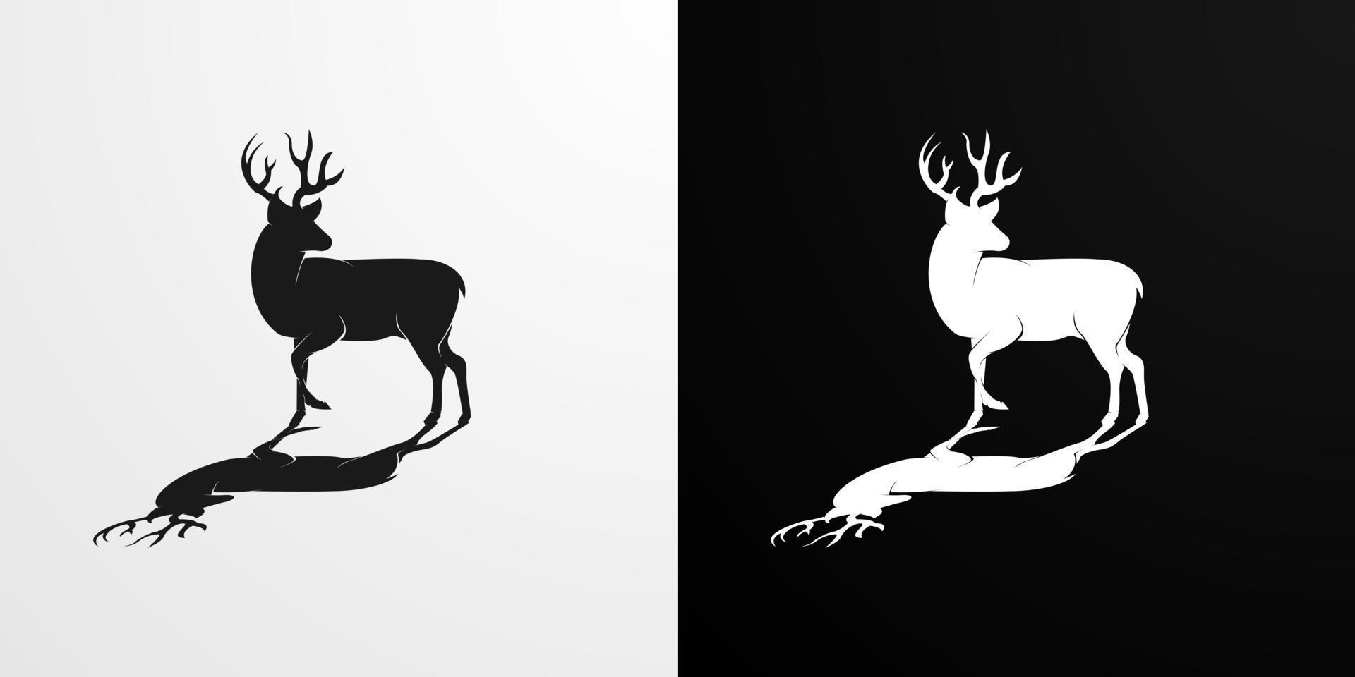exotic deer silhouette illustration vector