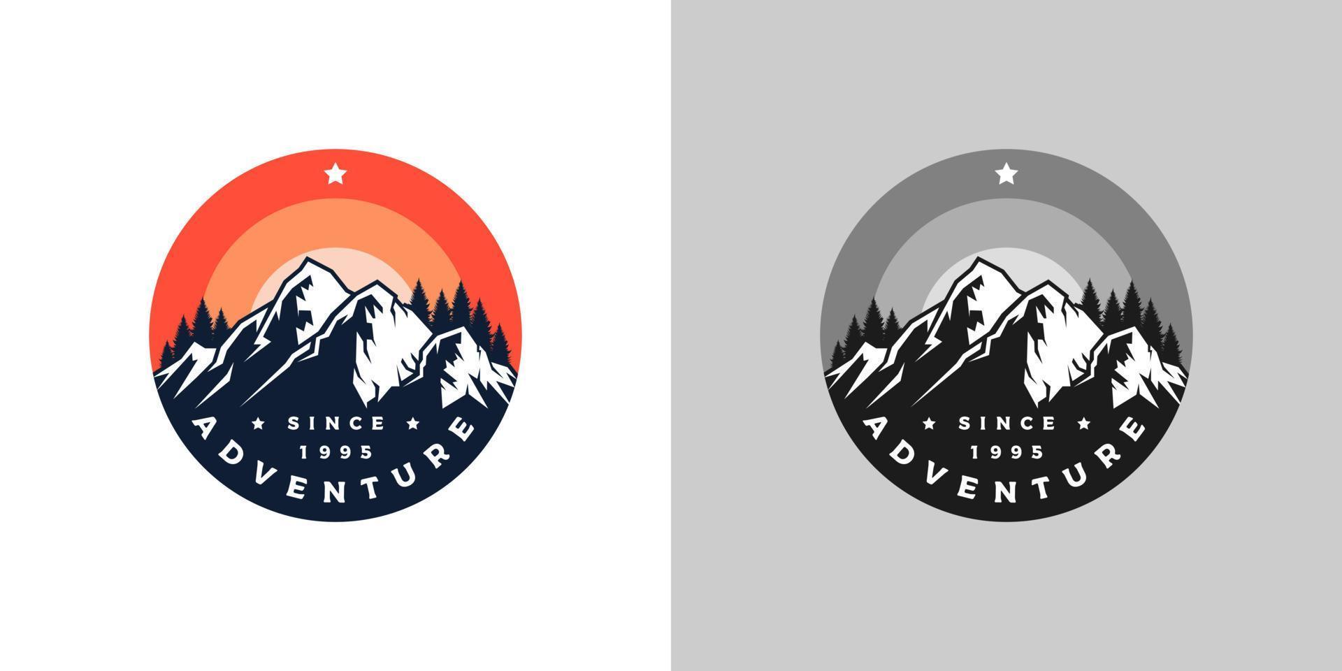 vector de diseño de logotipo de aventura de montaña