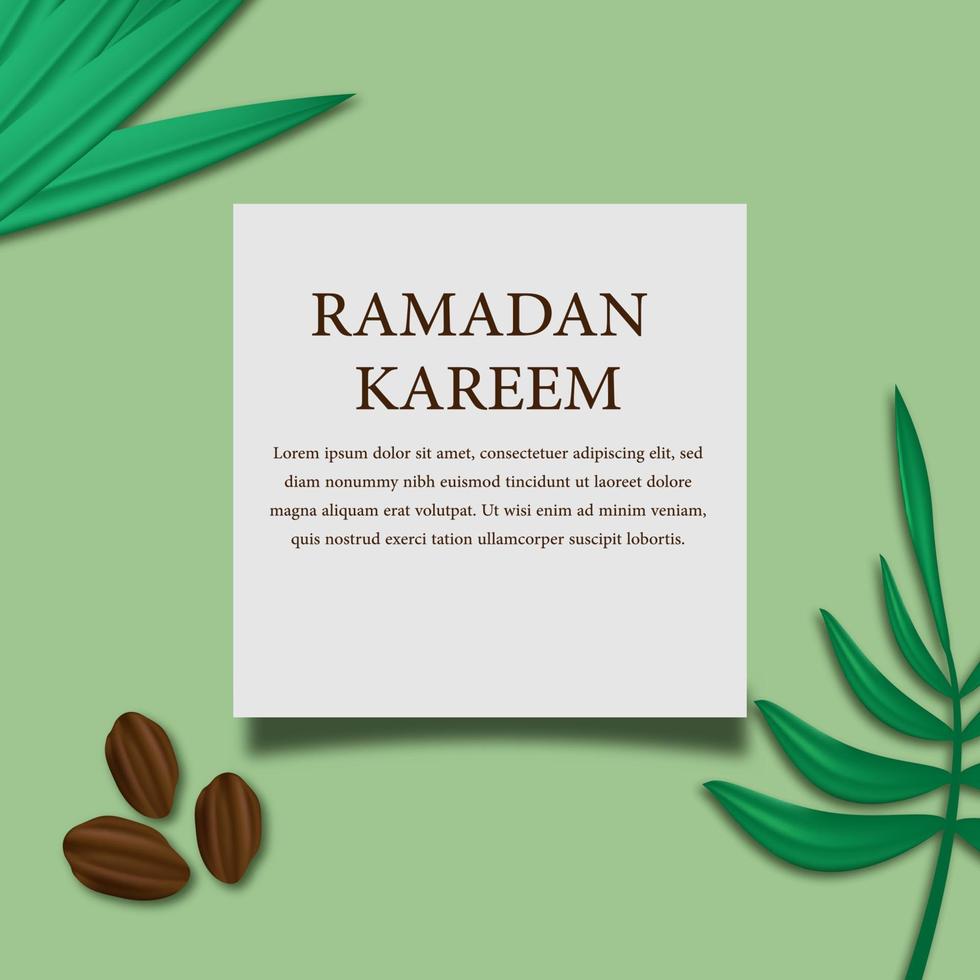 greetings card ramadan kareem template vector