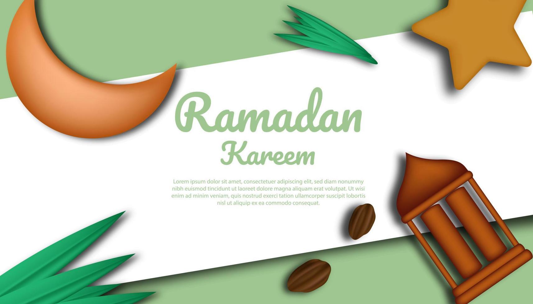 vector de concepto de decoración de ramadán a todo color de fondo