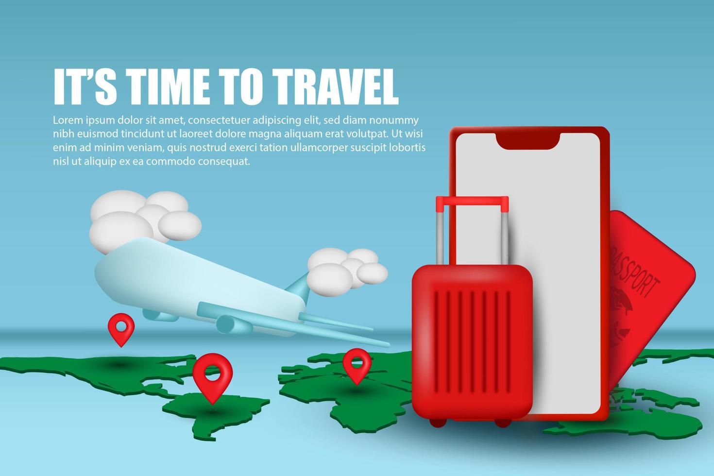 banner travel concept 3D vector