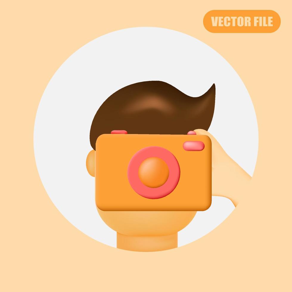 people taking pictures with cameras illustration 3D vector