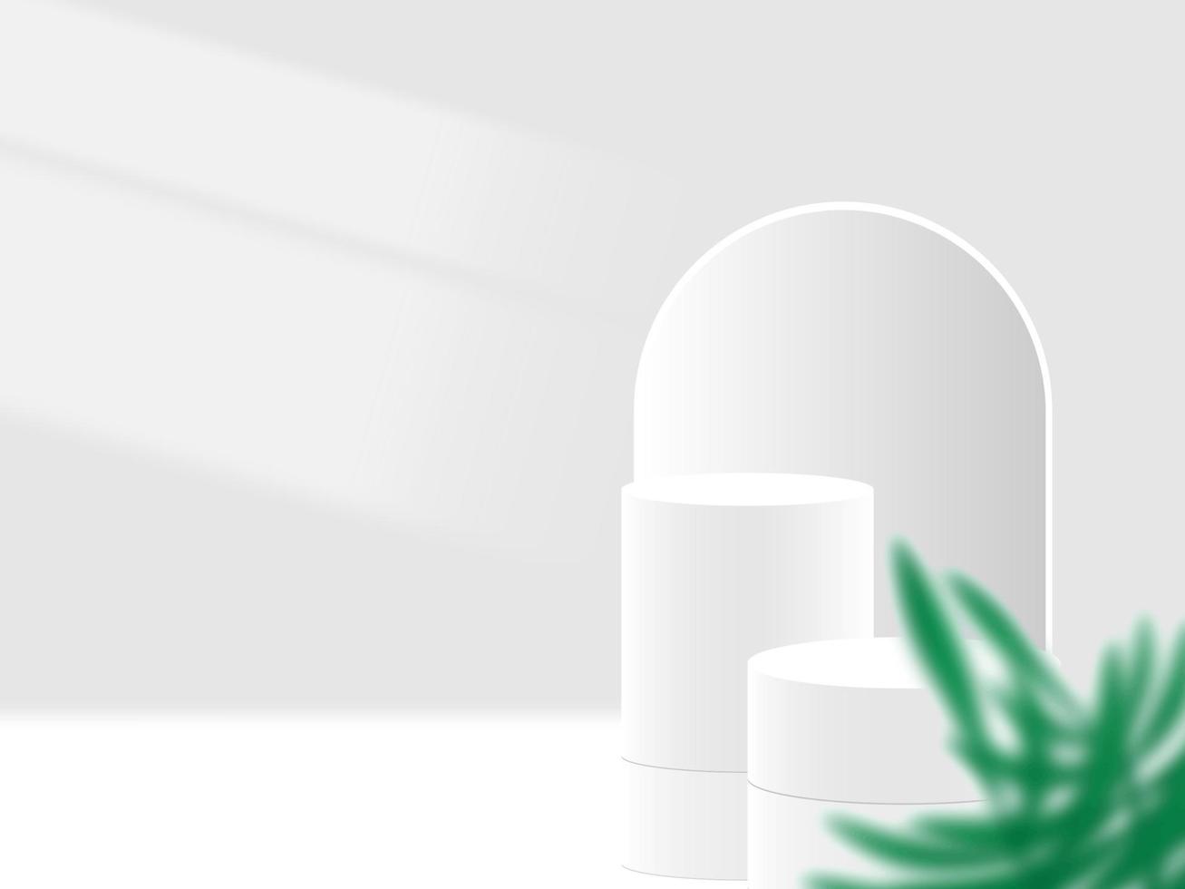 realistic white podium vector for display product