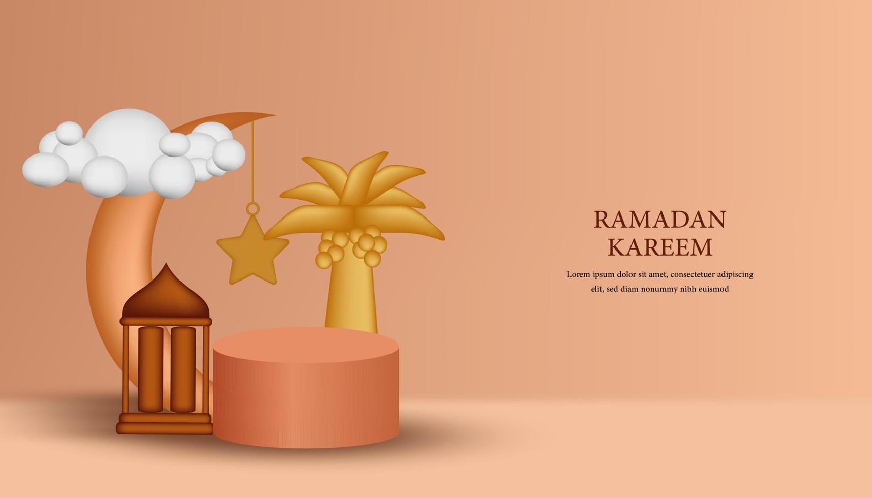 ramadan kareem decoracion fondo 3d vector