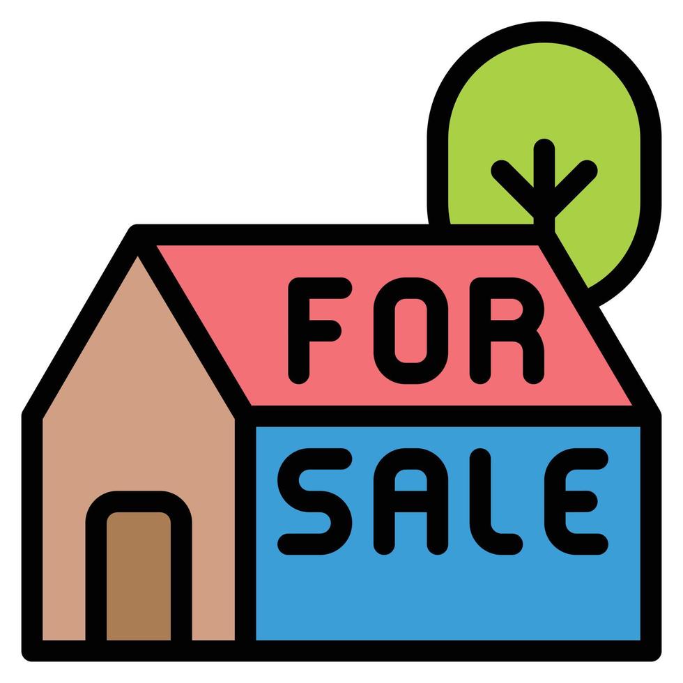 ilustración de vector de icono de venta de casa.