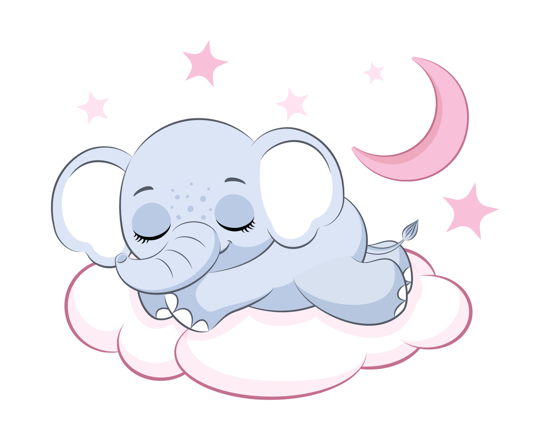 Cute elephant girl sleeping on a cloud. Vector illustration of a cartoon. 6689983 Vector Art at Vecteezy Cute elephant girl sleeping on a cloud. Vector illustration of a cartoon. 6689983 Vector Art at Vecteezy