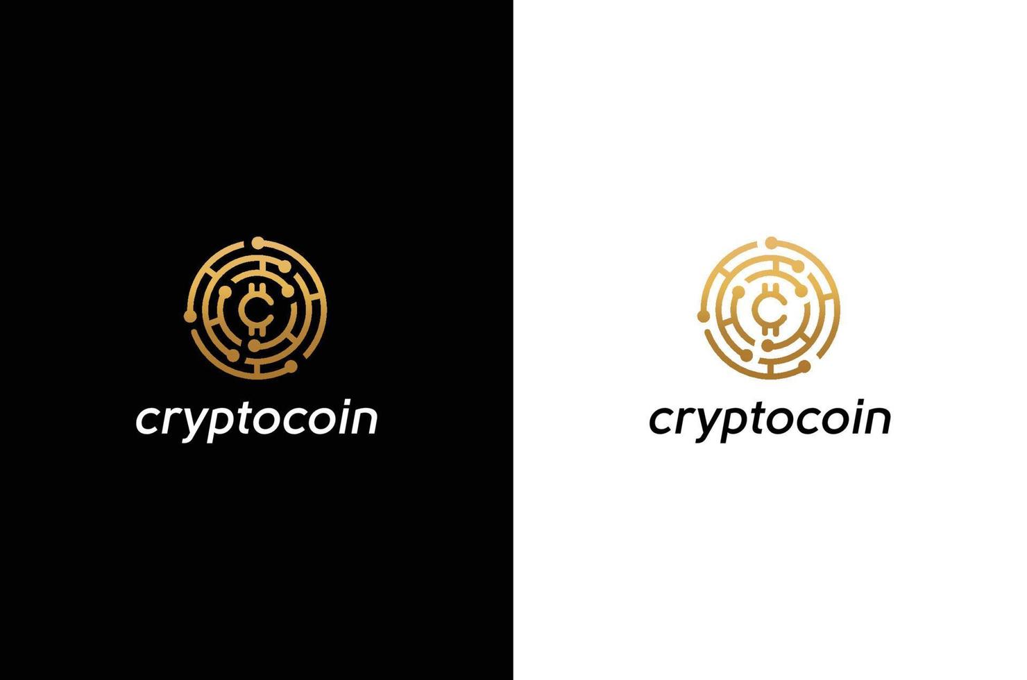 moneda criptográfica o un logotipo e icono de moneda criptográfica vector