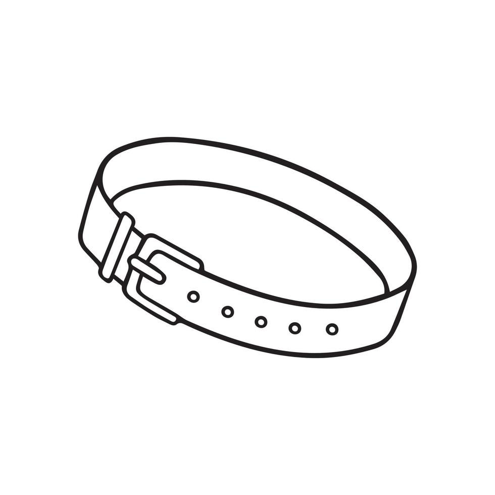 Hand drawn Pet collar doodle. Accessory for dogs and cats in sketch style. Vector illustration isolated on white background.