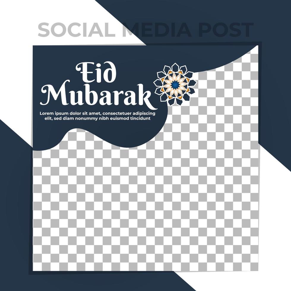 increíble vector eid mubarak publicación en redes sociales