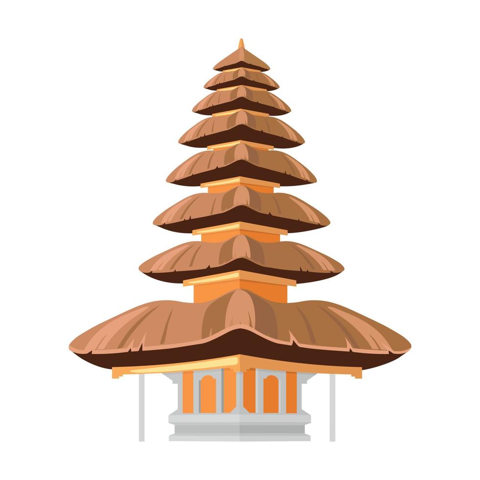 Objeto de vector de color semiplano de templo chino