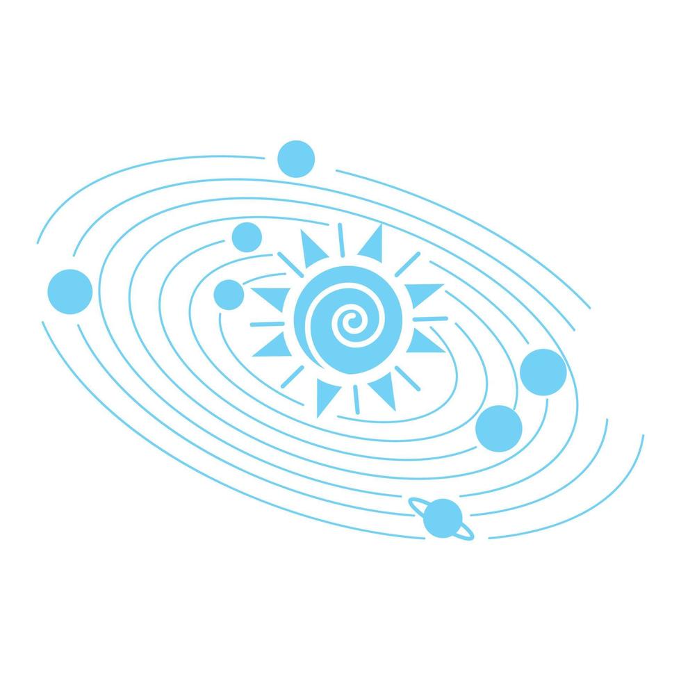 Solar system flat concept vector illustration