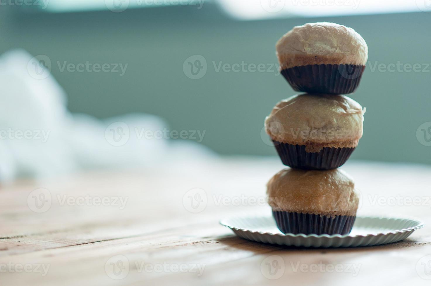 Bread is placed on the table in the morning of every day, ready to eat concept food with copy space. photo