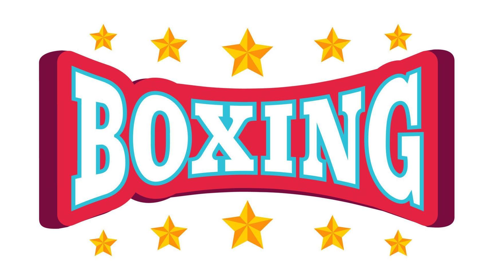 Vector logo with crown and stars for boxing.