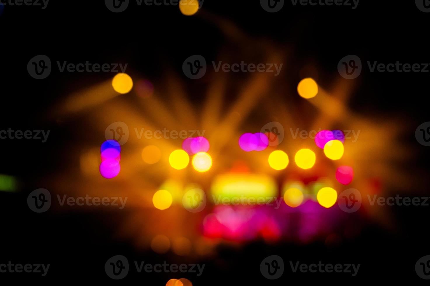 Bokeh light in the pub at night, beautiful light at the time of celebration. And travel at night. photo