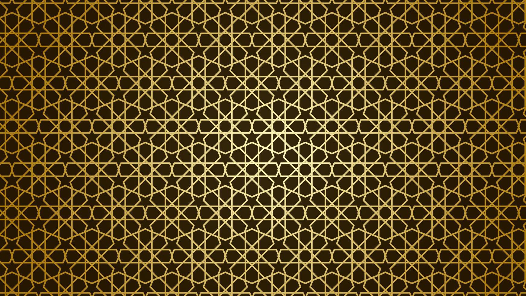 fondo de patrón árabe. vector de ornamento de oro islámico.