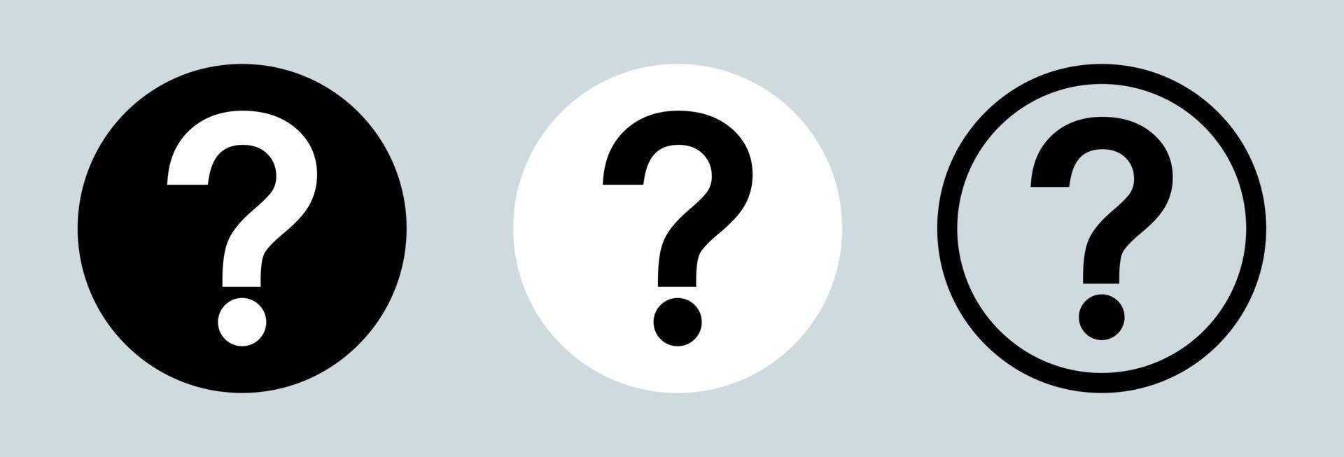 Set of question mark icon. Chat question icon. vector