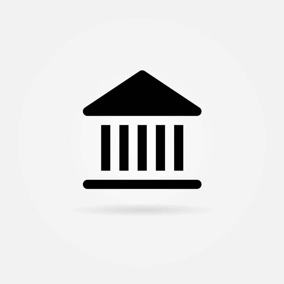 Bank, Building Icon Solid Style. Vector Icon Design Element. Vector Icon Template Background